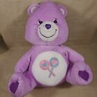 2003 Care Bears Share Bear Jumbo Large Purple Stuffed Animal 20