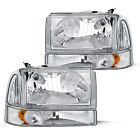 For 1999-2004 Ford Super Duty F250/350/450/550/ 00-04 Excursion Headlight 4PCS (For: 2002 Ford F-350 Super Duty Lariat 7.3L)