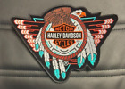 HARLEY DAVIDSON INDIAN EAGLE WITH FEATHERS SEW ON PATCH 10X8 INCH