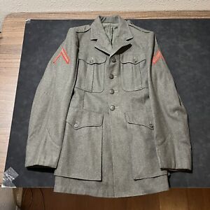 Vintage 1944 WW2 US Navy Green Deck Coat Jacket World War II Original American