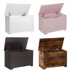 Wooden Toys Box Chest Large Lift Top Storage Safety Hinged Lid Bedroom 4 Colors