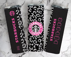 20oz STAINLESS STEEL  TUMBLER w/lid And Straw - Leopard Skinny Tumbler.