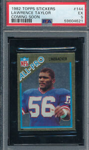 COMING SOON PSA 5 EX LAWRENCE TAYLOR HOF ROOKIE 1982 TOPPS STICKER 144 NFL TPHLC