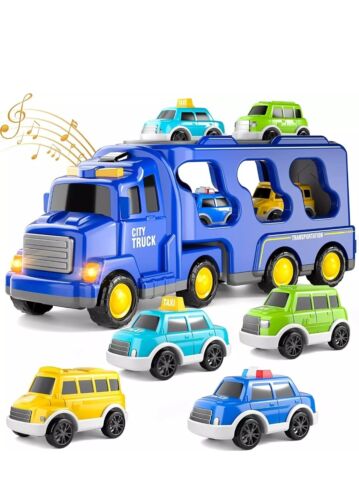 Toys Trucks Cars for Boys Toddlers, 5 in 1 City Truck Car Toys for 1 2 3 4 5 Yea