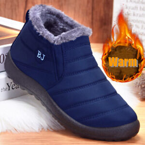 Snow Boots Men's Waterproof Outdoor Non Slip Winter Shoes Lightweight Plus Size