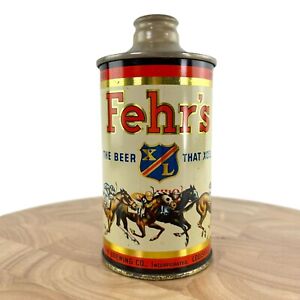 Vtg Fehr’s brewing co X/L crowntainer cone top beer can jockey horses Kentucky