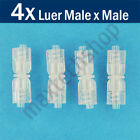 4pcs Luer Lock Male to Male Fitting Connector Double Dual Adapter Joiner Syringe