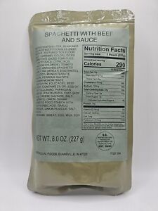 Authentic USGI Ration Entree - Spaghetti with Beef and Sauce - Meal Ready to Eat