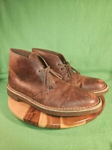 Clarks 15522 Mens Size 12 M Chukka Desert Boots Brown Leather Boot 2 Eye
