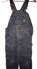 Carhartt R27 CHT Duck Insulated Quilted Bib Overalls Double Knee USA Size 34/30