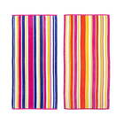 New ListingSet of 2 Ultra Soft Beach Towels,  Laguna Stripe, Pink Theme