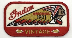 Indian Motorcycle Patch Vintage Style Retro Iron Sew On Hat Cap Jacket Bike Red