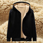 Mens Fleece Fur Hooded Jacket Coat Zip Warm Hoodie Sweatshirt Outwear L-5XL