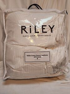 RiLEY King White Goose Down Comforter All Season - Super Cozy - King