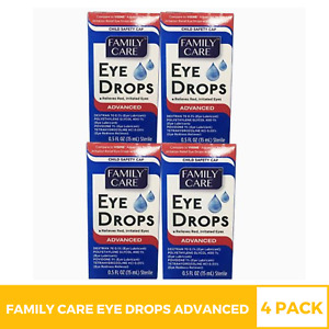 4PACK Family Care EyeDrops Advanced Relief Dry Redness Irritated Eye-4x0.5 fl oz