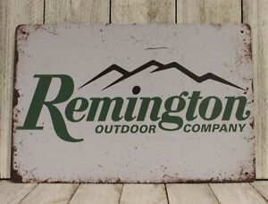 Remington Guns Tin Sign Metal Vintage Rustic Look Rifle Gun Shop Hunter