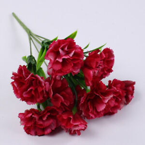 11 Head-Artificial Carnation Flowers Silk Fake Plants Home Party Wedding Decor