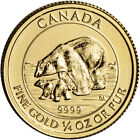 2015 Canada Gold Polar Bear and Cub $10 - 1/4 oz - .9999 Fine - BU