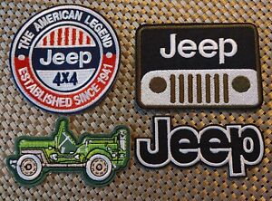 Lot of 4 Jeep car company Embroidered Patch Iron-On Sew-On US shipping