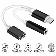 2-in-1 Type-C to 3.5 mm Audio Jack Headphone Adapter And Charging Adapter Black