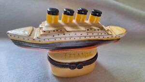 New ListingClassic Treasures Porcelain Titanic Boat Trinket Box