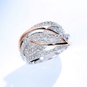 Romantic  Cubic Zirconia Women Jewelry 925 Silver Ring Engagement Gift Size 6-10