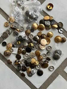Lot Of New And Unused High-Quality Mixed Buttons In Metallic Colors