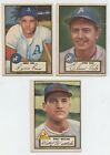 Lot of 3 Raw 1952 Topps Baseball Cards - VG to VGEX