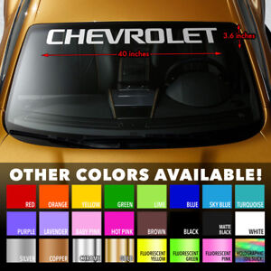 Chevrolet Windshield Banner Vinyl Decal Sticker for Chevy Camaro Silverado Cruze