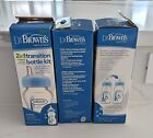 3x Dr. Brown's Anti-Colic 2 in 1 Transition Bottle 9 oz Wide Neck Sippy Bottle.