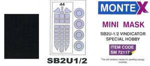 Montex 1/72 VOUGHT SB2U-1/2 VINDICATOR CANOPY & WHEELS PAINT MASK Special Hobby