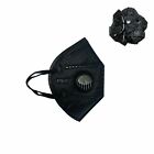 Black KN95 With Vent Adult Size Protective 5 Layer Face Mask BFE 95%