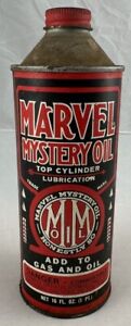 Vintage Cone Top Marvel Mystery Oil Advertising Can