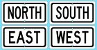 North South East West Set of 4 Direction Signs 8