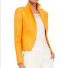 Akris Punto Perforated Orange Leather Coat 16