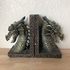 Dragon Head Bookends Set of 2 Mythical Mystical Fantasy Medieval Novelty - READ