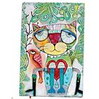 Allen Designs Cat & Bird Hardcover Journal with Ribbon Bookmark 8.25 Inches X 5.