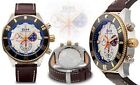 NEW Brandt & Hoffman 14060 Men's Swiss Chronograph Dunbar Brown Leather Watch