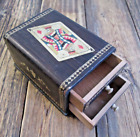TOYO SHOKAI Japan Playing Cards Wood 2 Deck Box w/ Pull Out Drawers Vintage