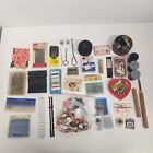 Vintage Sewing Lot, Needles, Buttons, Pins, Accessories, Rulers, Thimbles, LOOK