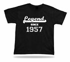 Printed T shirt tee Legend since 1957 happy birthday present gift idea unisex