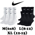 Nike Dri-Fit Cotton Cushioned Crew Socks 1, 3 or 6 PAIRS WHITE, BLACK  M. L. XL