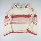 BAJA MEXICAN PONCHO Rugged Cotton PULLOVER HOODIE Pink True Craft Womens XS