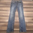 Grace In LA Jeans Womens 28 Blue Bootcut Embroidered Rhinestones Easy Fit Denim