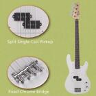 Glarry Bass Electric Guitar P Style Bass Guitar + Cord + Wrench Tool +Bag White