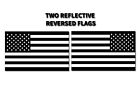 2x REFLECTIVE REVERSED BLACK American Flag made in USA Decal 3M Stickers TRUCK