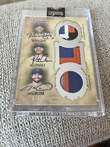 2021 Topps Dynasty Pete Alonso Jacob Degrom David Wright Mets Auto 5/5