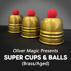 Super Cups and Balls (Brass/Aged) by Oliver Magic Classic Magic Tricks Illusions