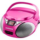 Portable CD Player with AM/FM Radio Boombox (Pink)