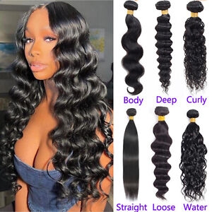 10A Human Hair Bundles Straight Body Wave Loose Deep Curly Water Wave Remy Hair